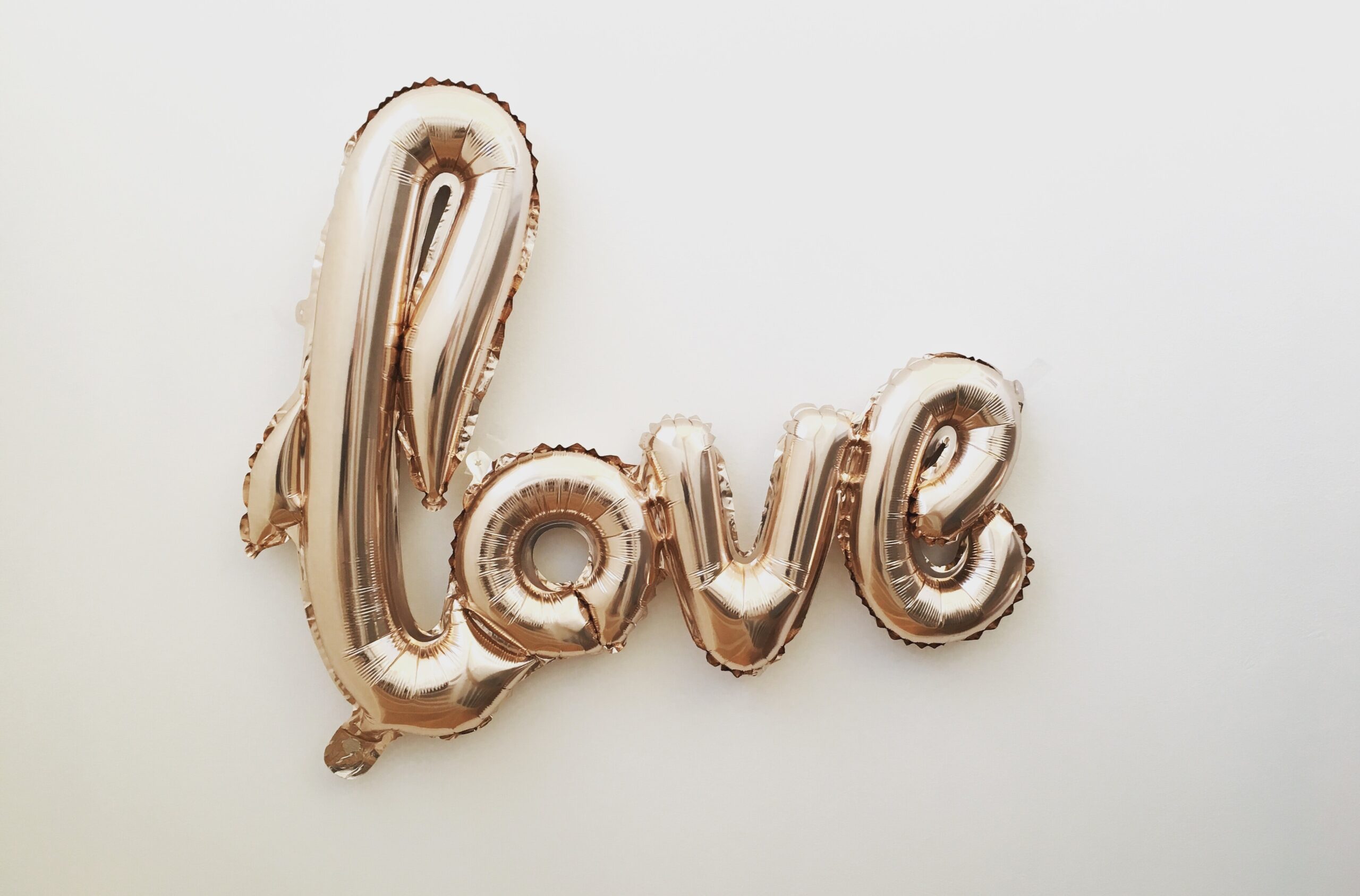 love balloon rose gold bridal inspiration wedding decor