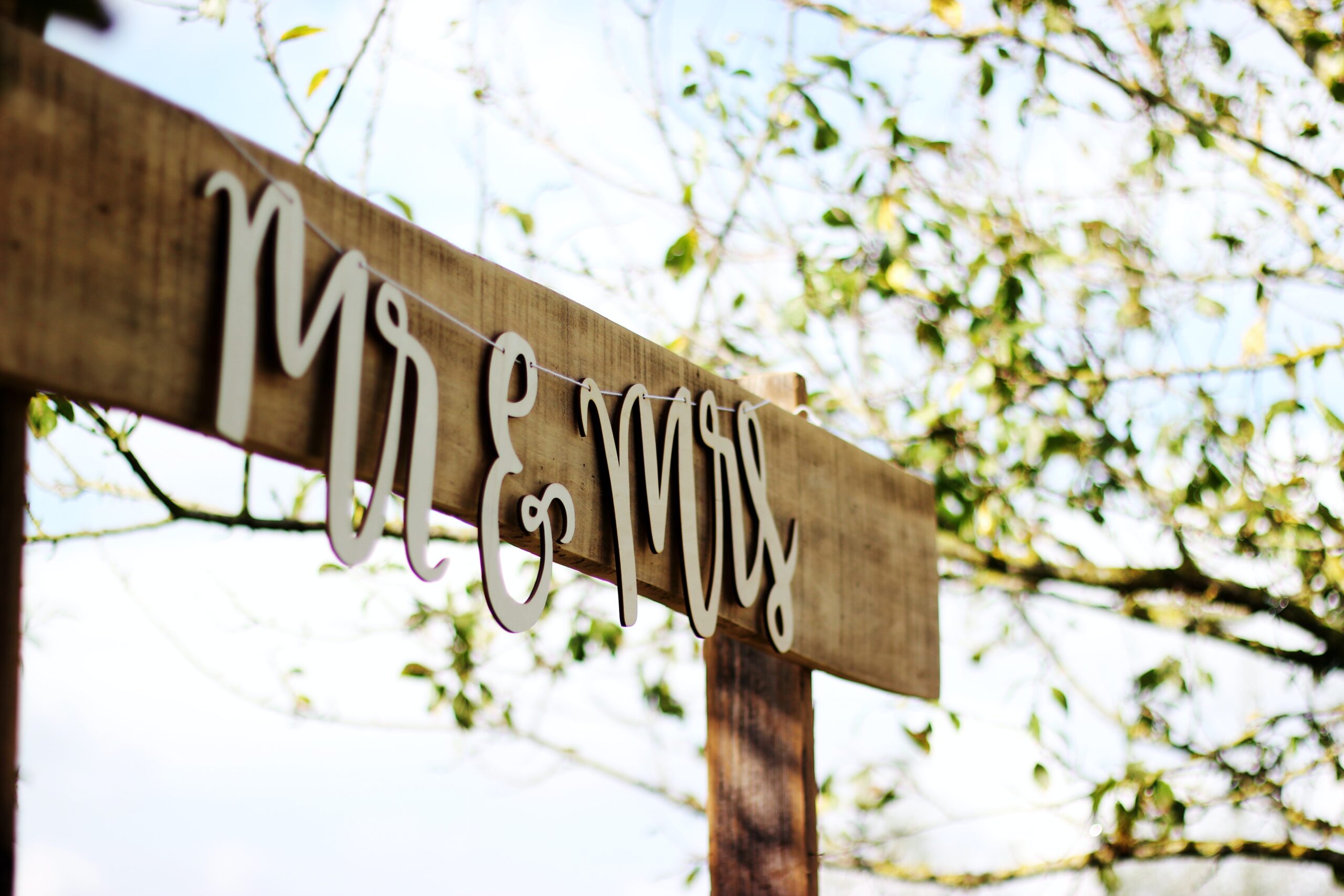 Mr & Mrs sign banner wedding ceremony decor the wedding marketplace